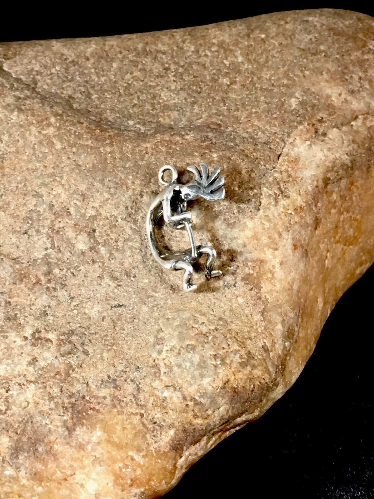 Native American Indian Kokopelli Navajo Sterling Silver Pendant 17692