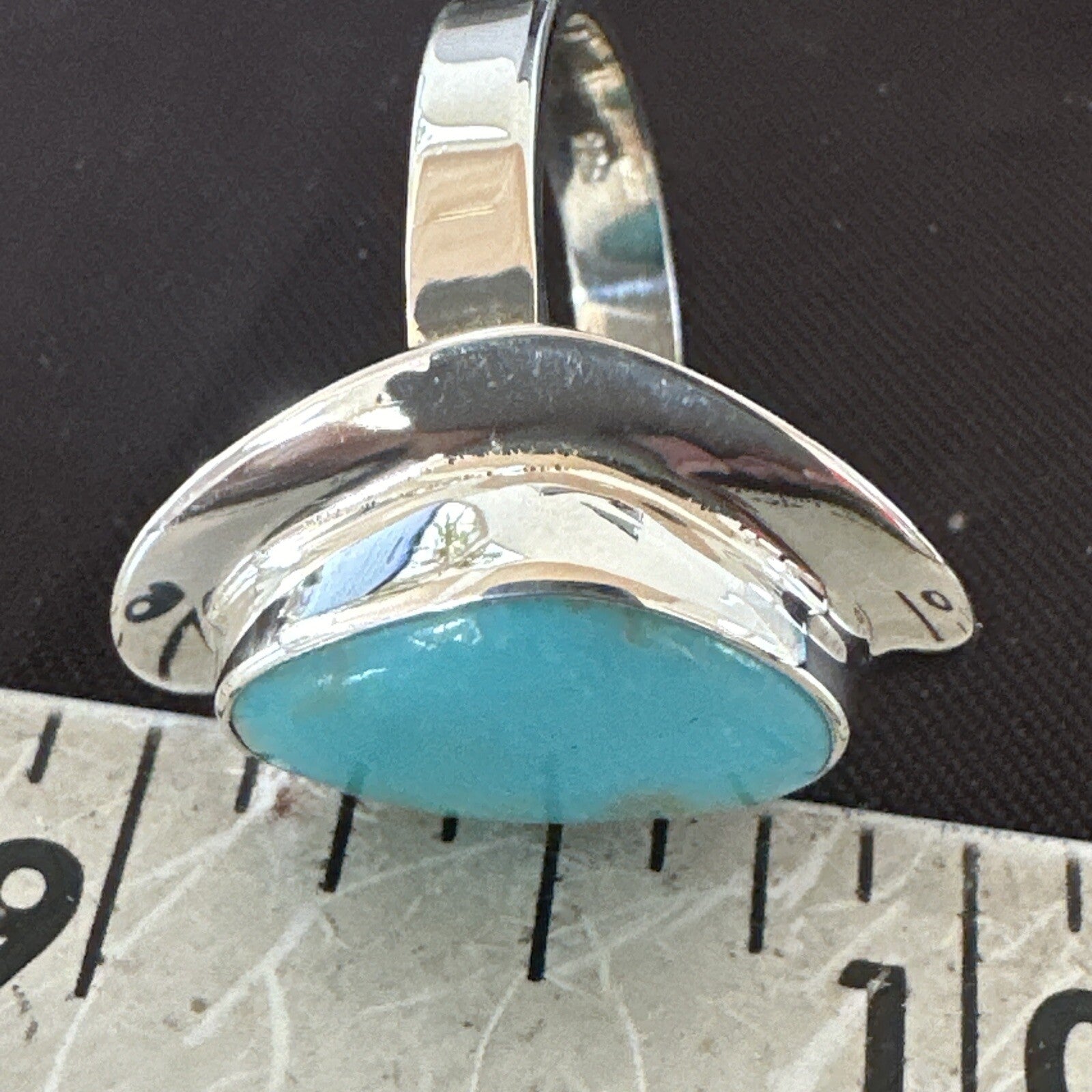 Southwestern Sterling Silver Blue Kingman Turquoise Ring Size 9 18529
