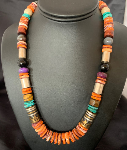 AUTHENTIC ORIGINAL TOMMY SINGER Necklace Spiny Gold Sterling Silver 10321