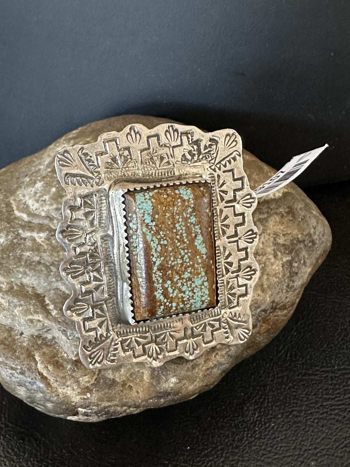 Men Women Blue Turquoise#8 Navajo Sterling Silver Ring Size 9 19107