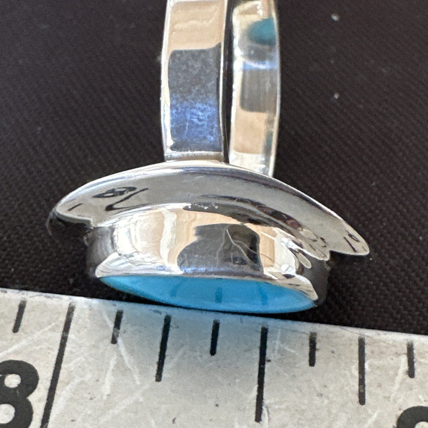 Southwestern Sterling Silver Blue Kingman Turquoise Ring Size 9 18527