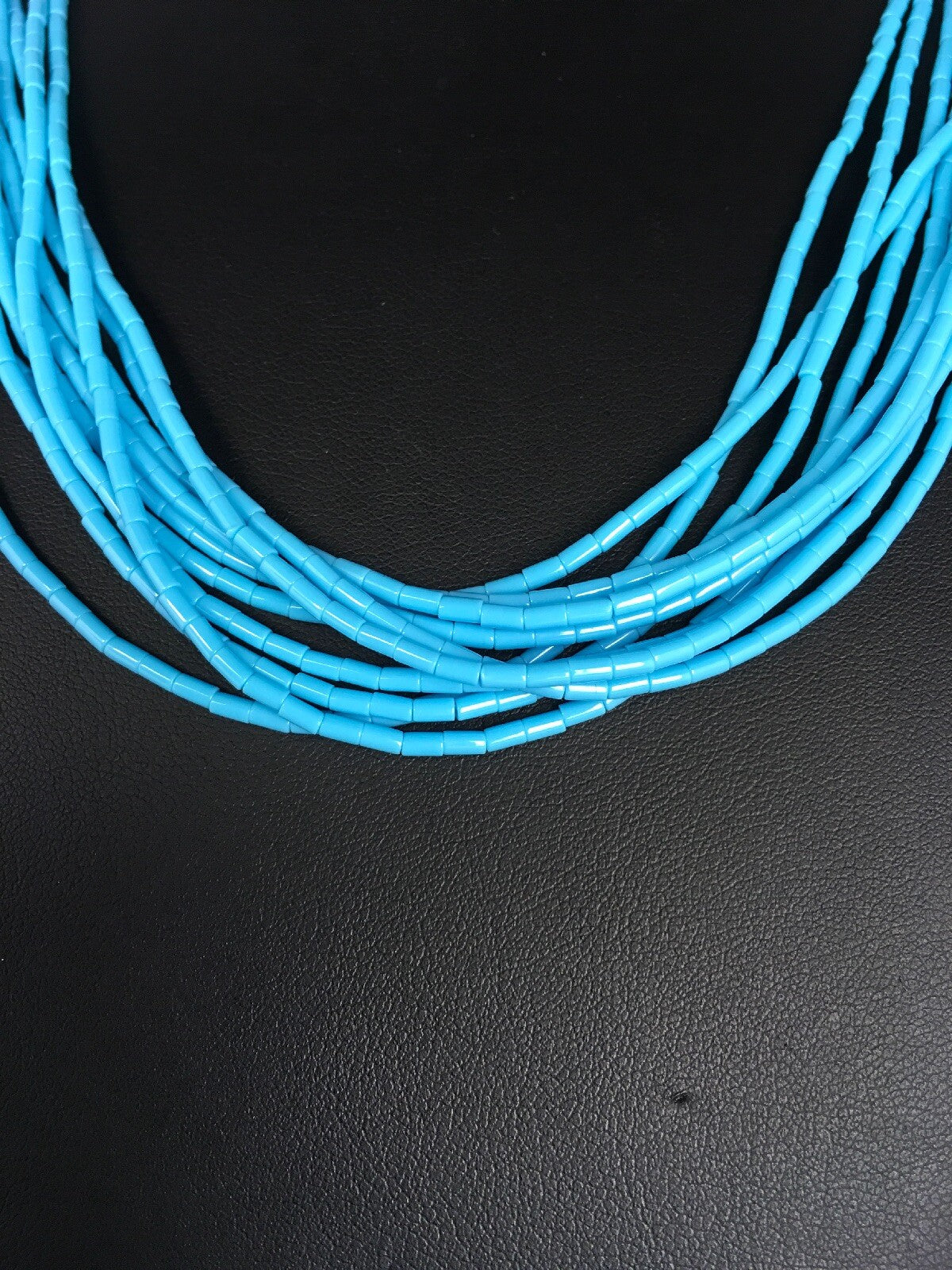 Southwestern Blue Turquoise Heishi 9S Sterling Silver Necklace 19” 17839