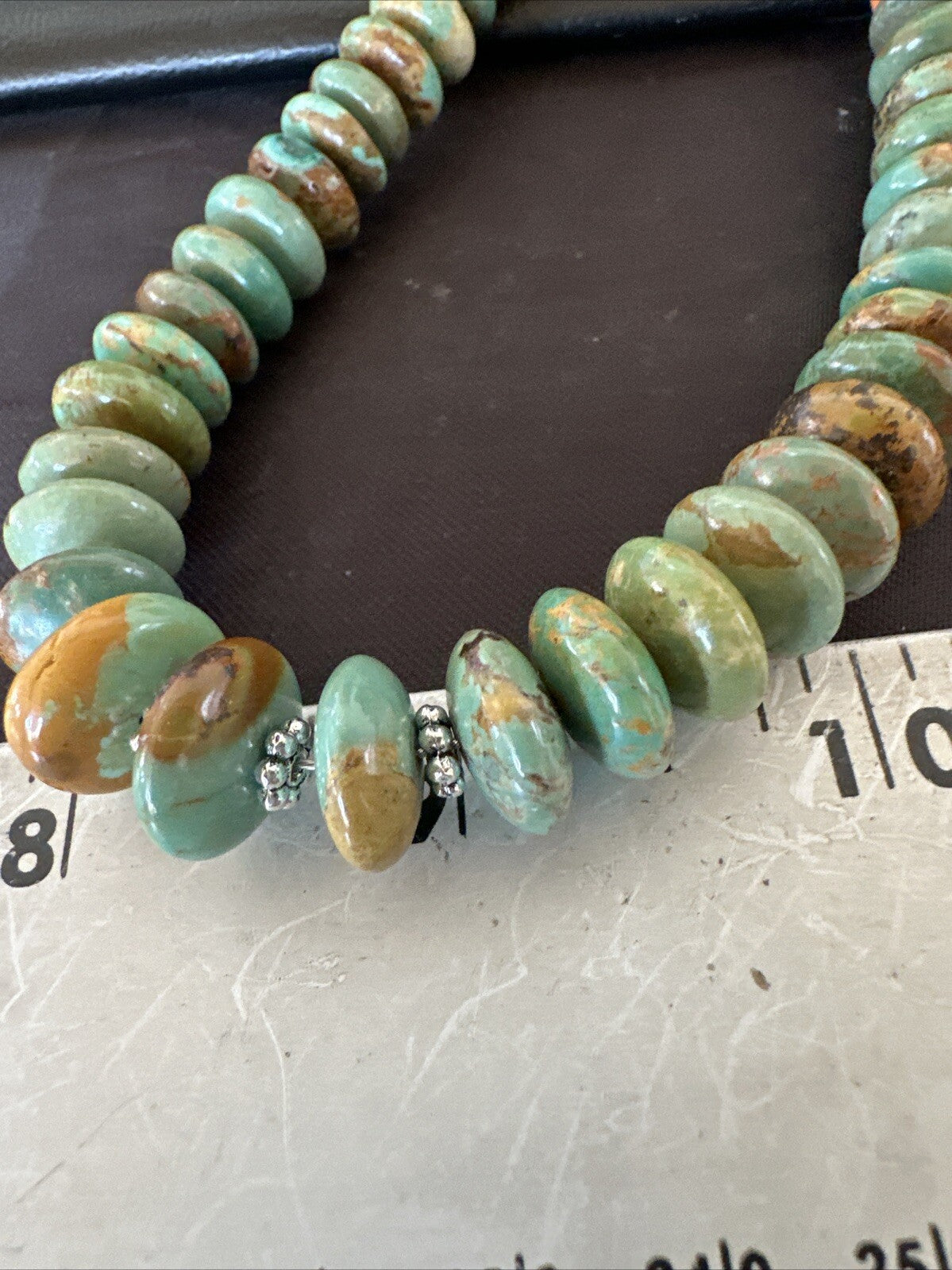 Green Turquoise Spiny Oyster Navajo Pearls Sterling Silver Necklace 18318