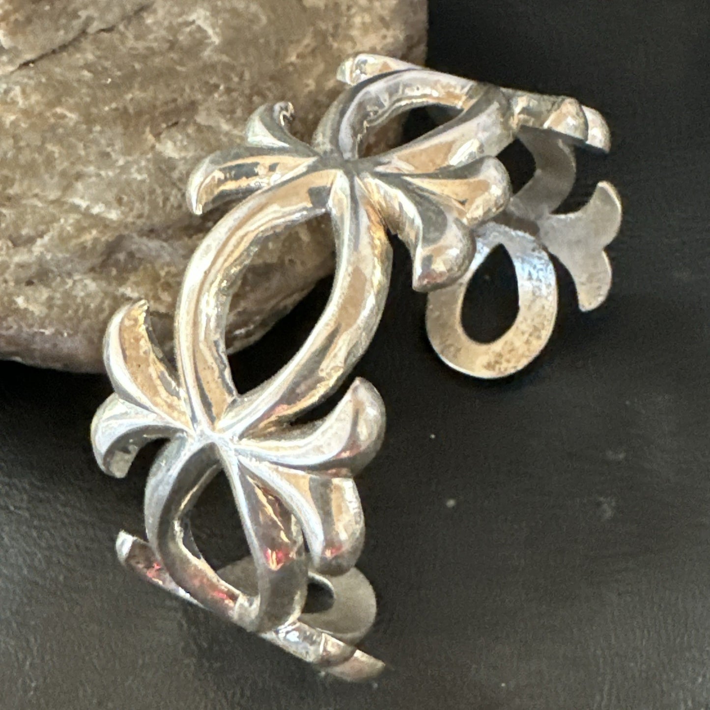 Tufa Cast Mens Womens Navajo Sterling Silver Cuff Bracelet 19689