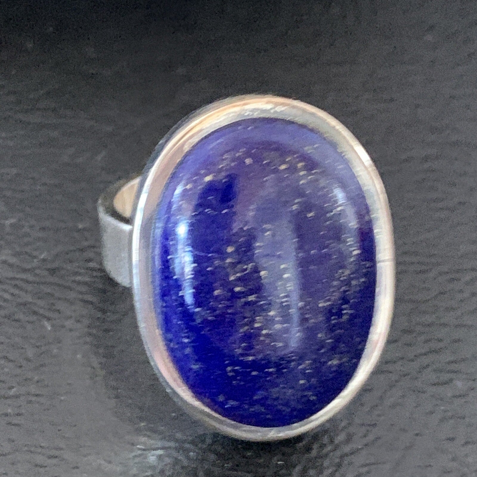 Men Blue Lapis Lazuli Navajo Sterling Silver Ring Size 7 10279