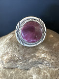 Women's Purple Spiny Oyster Navajo Ring Size 8 | Sterling Silver | Authentic Native American Handmade | 18585