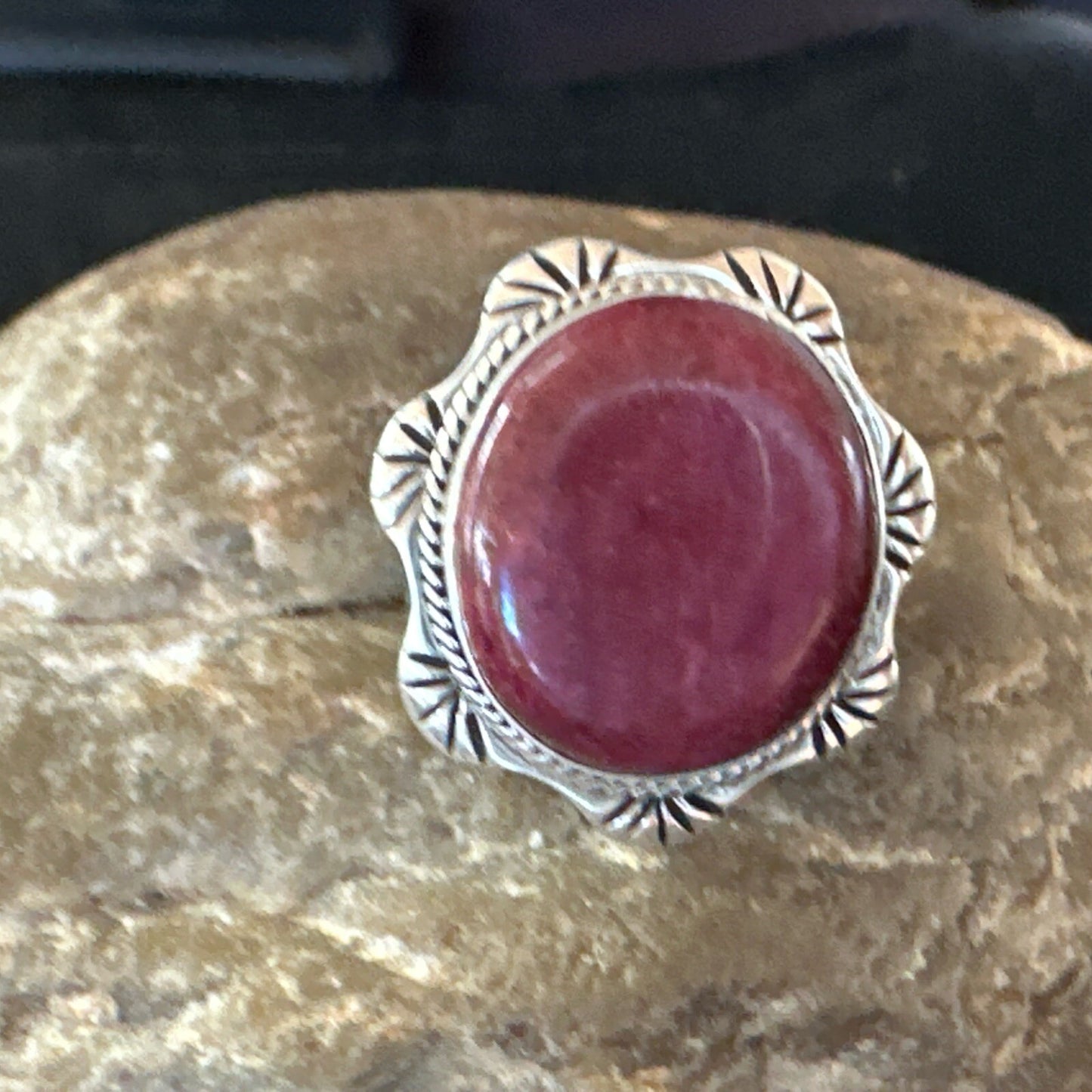Womens Purple Spiny Oyster Navajo Sterling Silver Ring Size 6 18626
