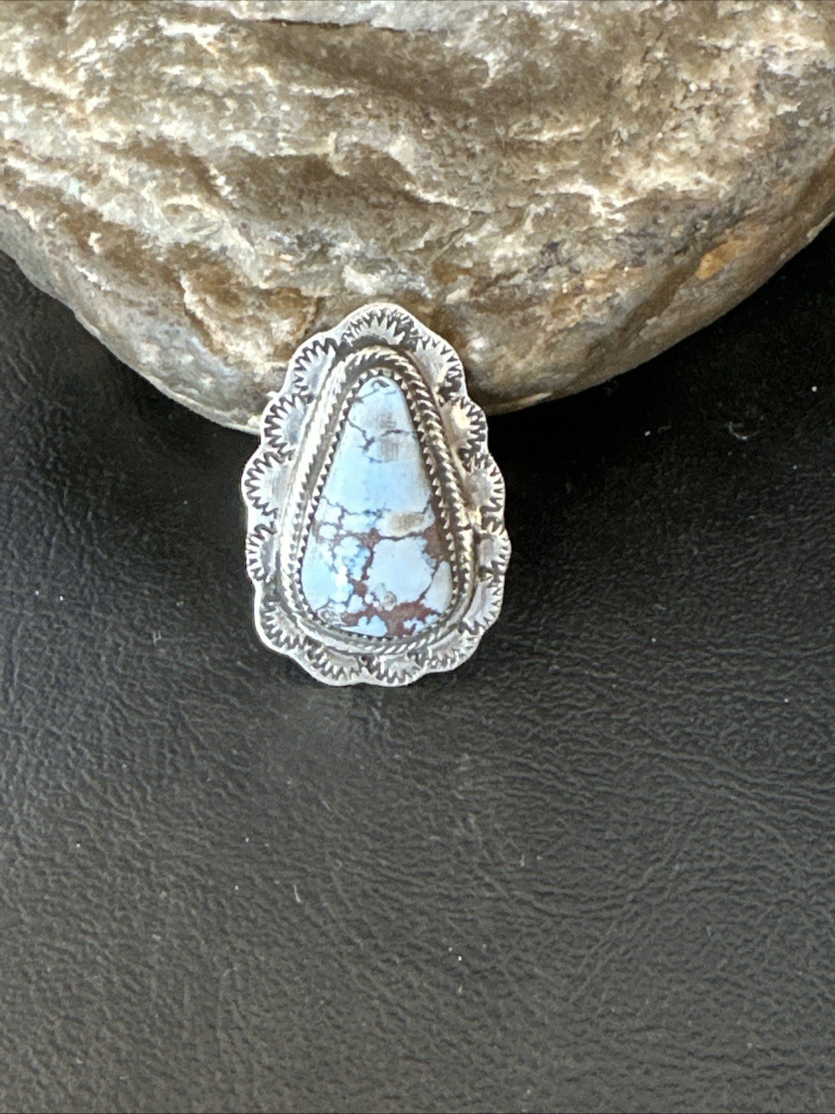 Blue Golden Hill Turquoise Navajo Sterling Silver Ring Size 11 19822