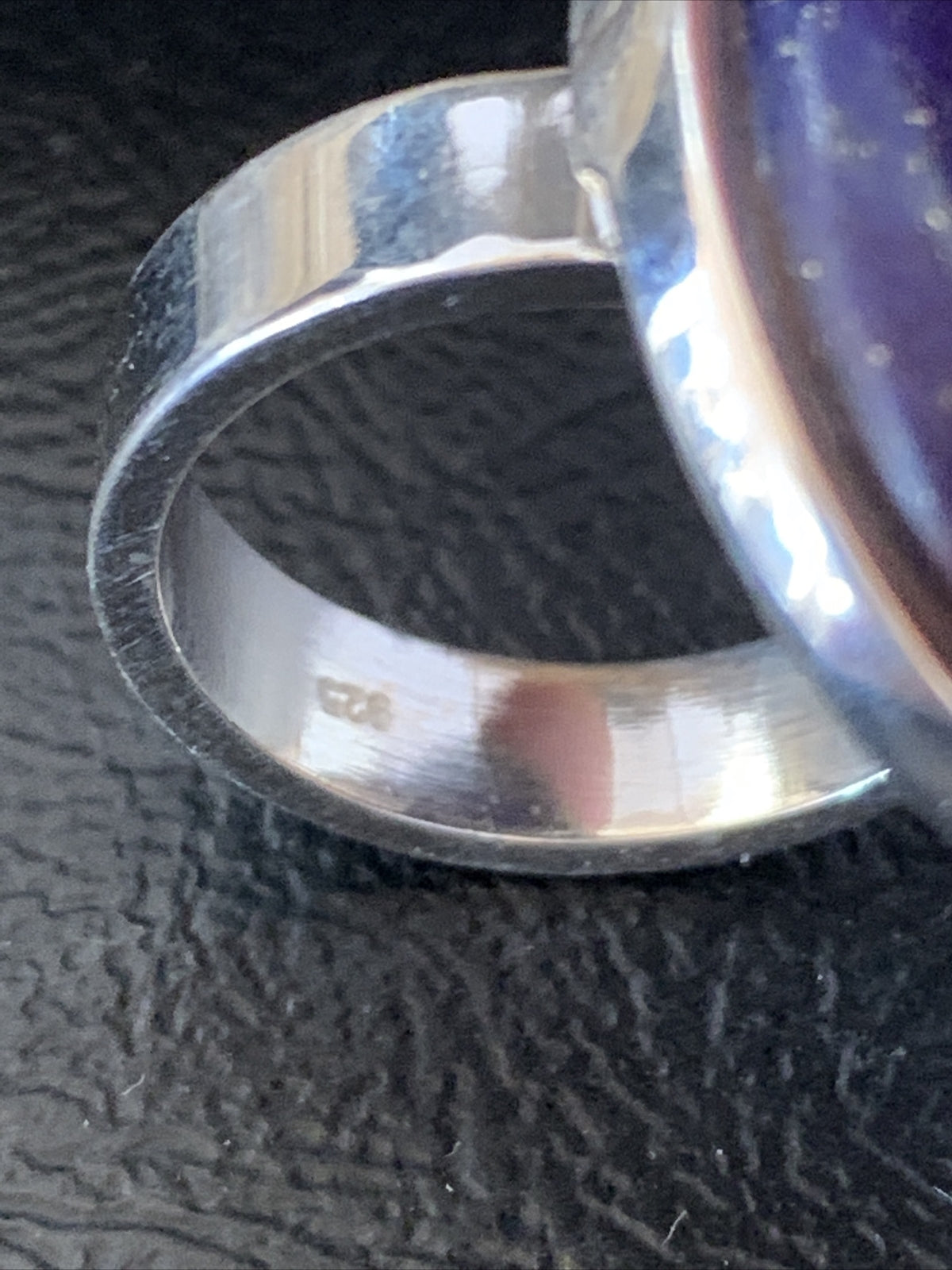 Men Blue Lapis Lazuli Navajo Sterling Silver Ring Size 7 10279