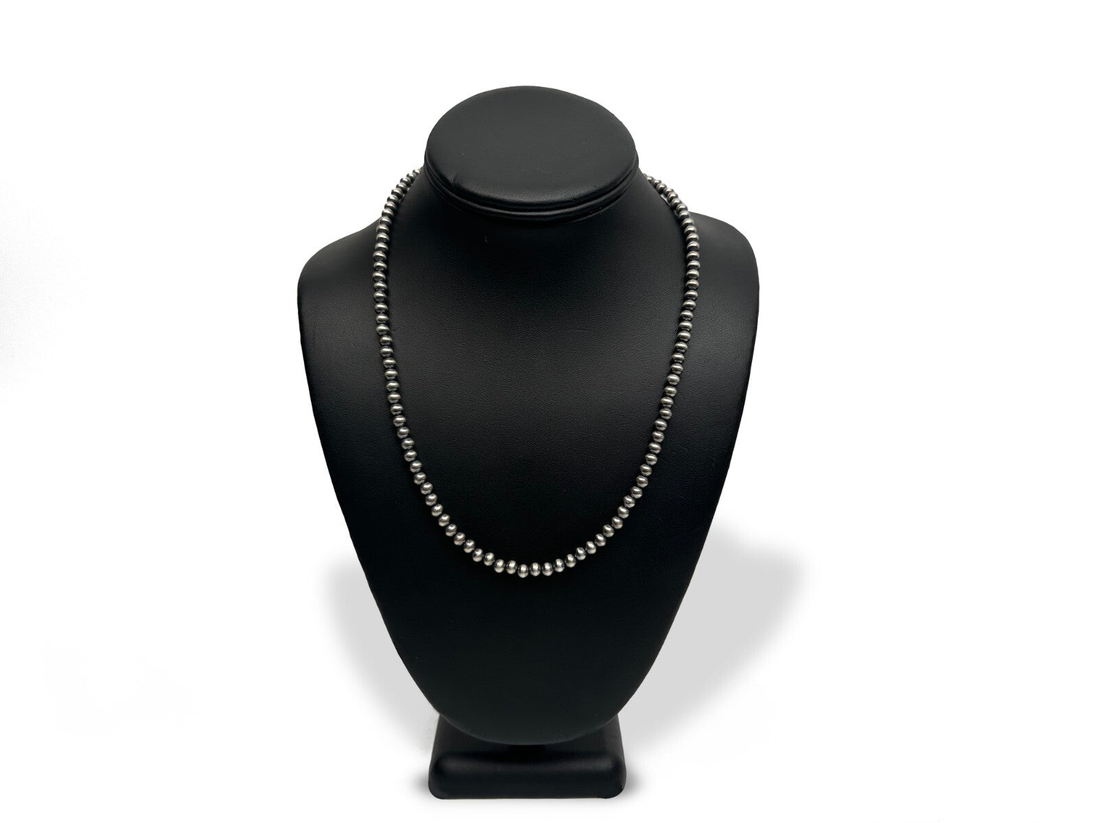 Native American 6mm Sterling Silver Navajo Pearls 19" Single Strand Necklace