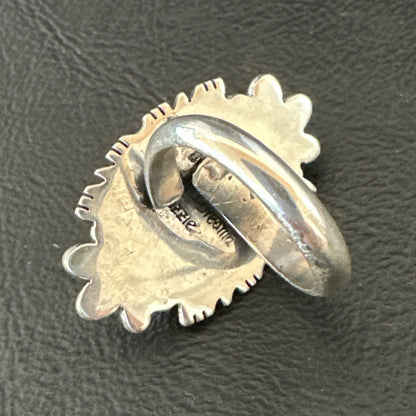 Yazzie Handmade Navajo Sterling Silver  Blue Kingman Turquoise Ring Size 7 19624
