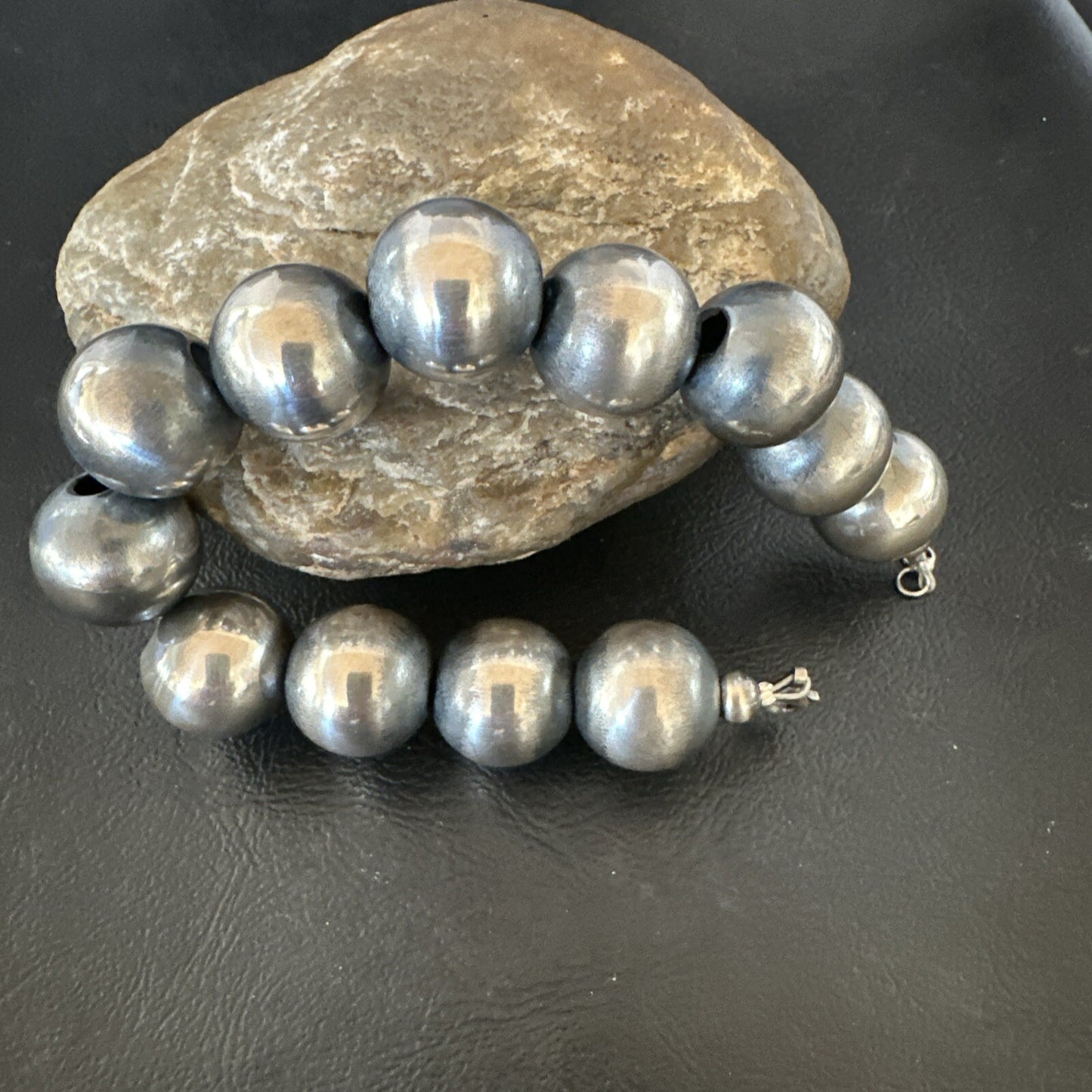 18mm Round Beads 8” Sterling Silver Beads Bracelet 91808
