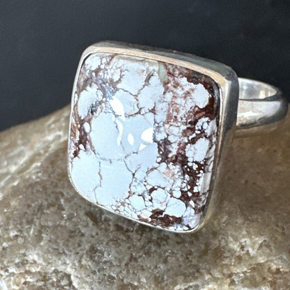 Mens Womens Wild Horse Turquoise Navajo Sterling Silver Ring Sz 7 17346