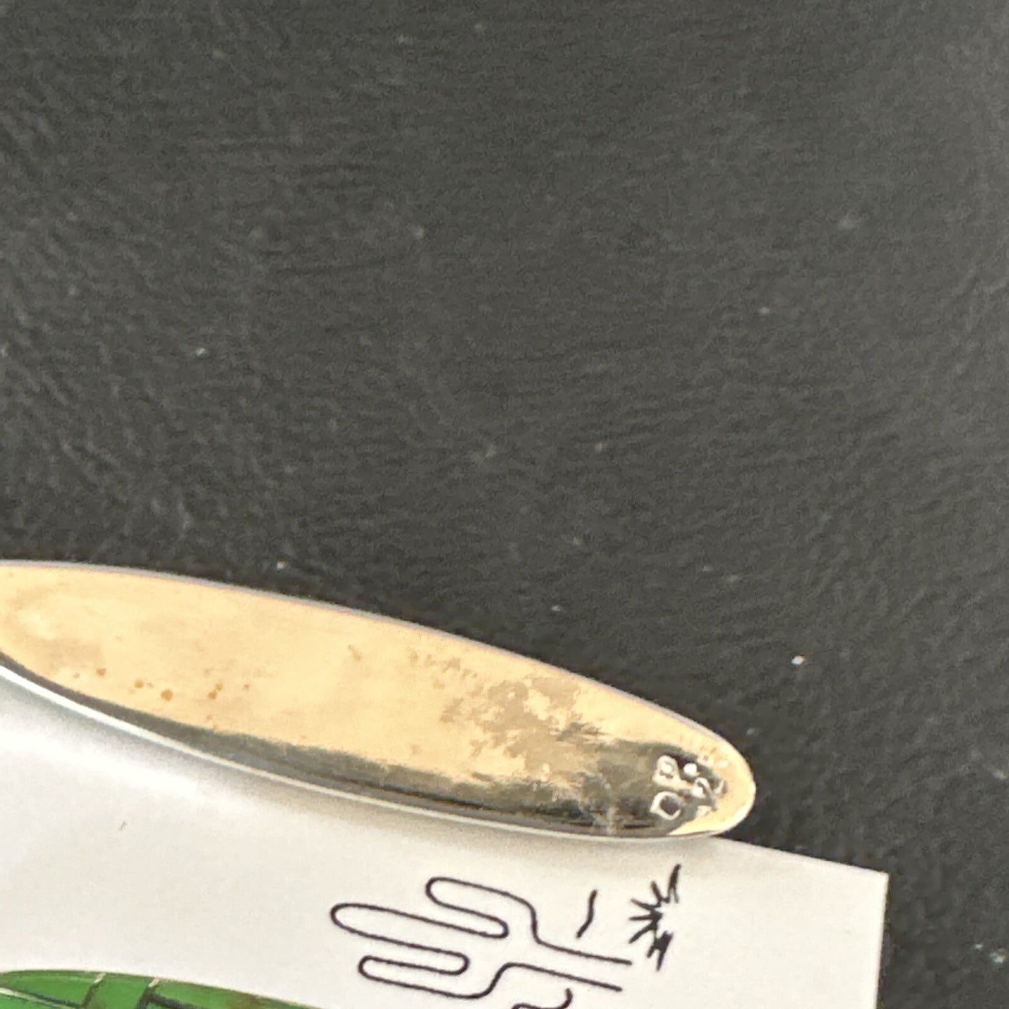 Green Gaspiete Southwestern Sterling Silver Inlay Earrings 1.5” 14933