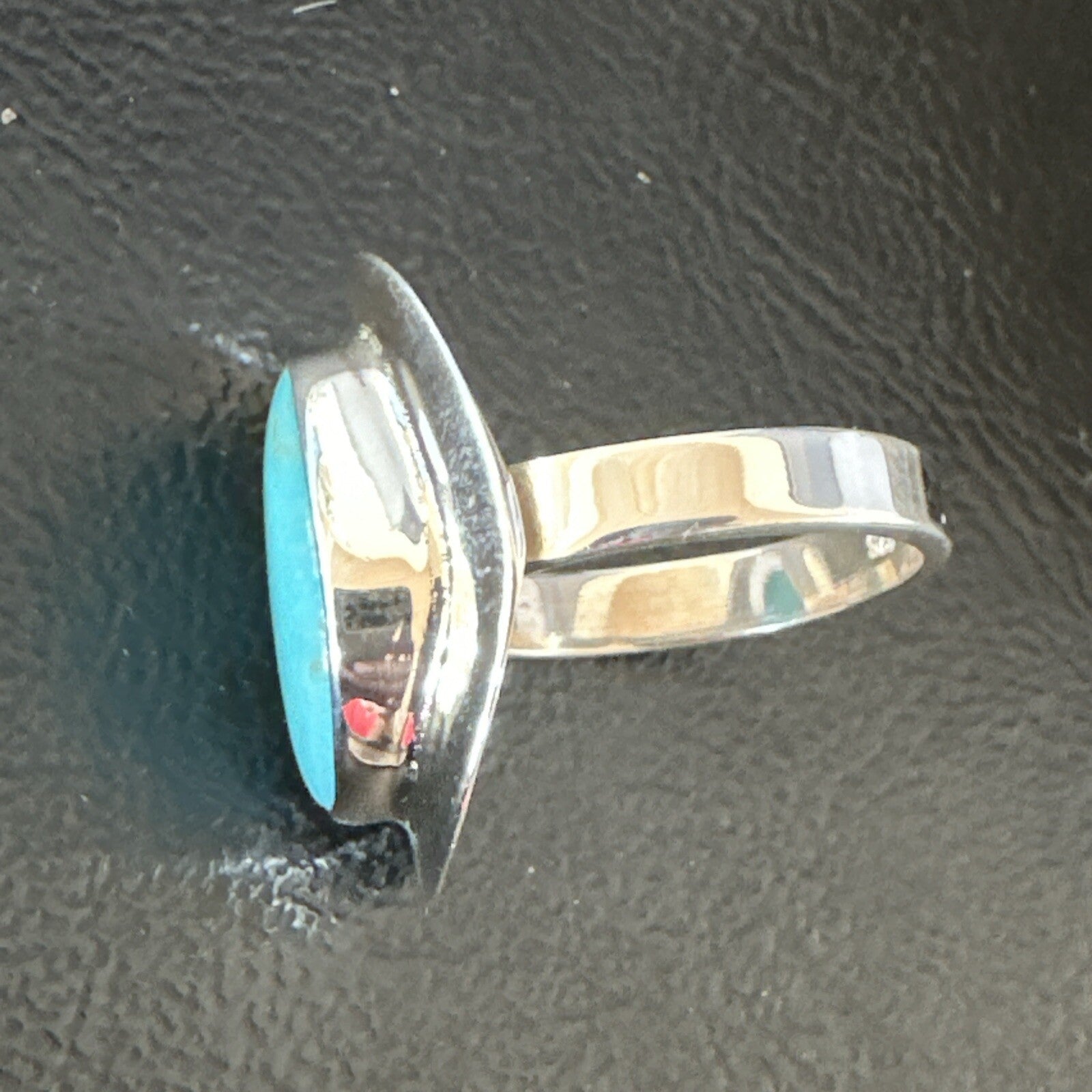 Southwestern Sterling Silver Blue Kingman Turquoise Ring Size 9 18529