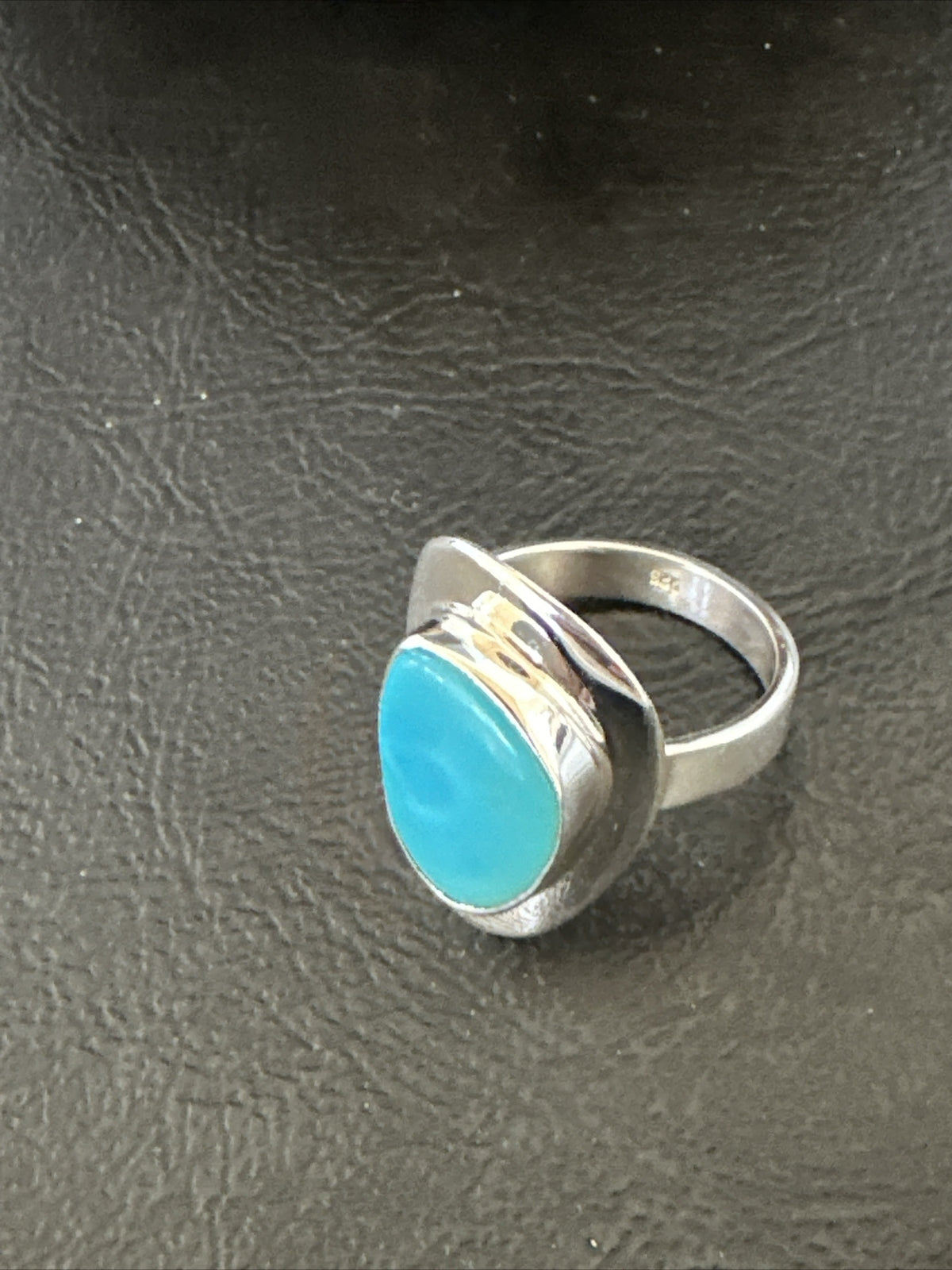 WoMens Sterling Silver Blue Kingman Turquoise Ring Size 7.5 17683