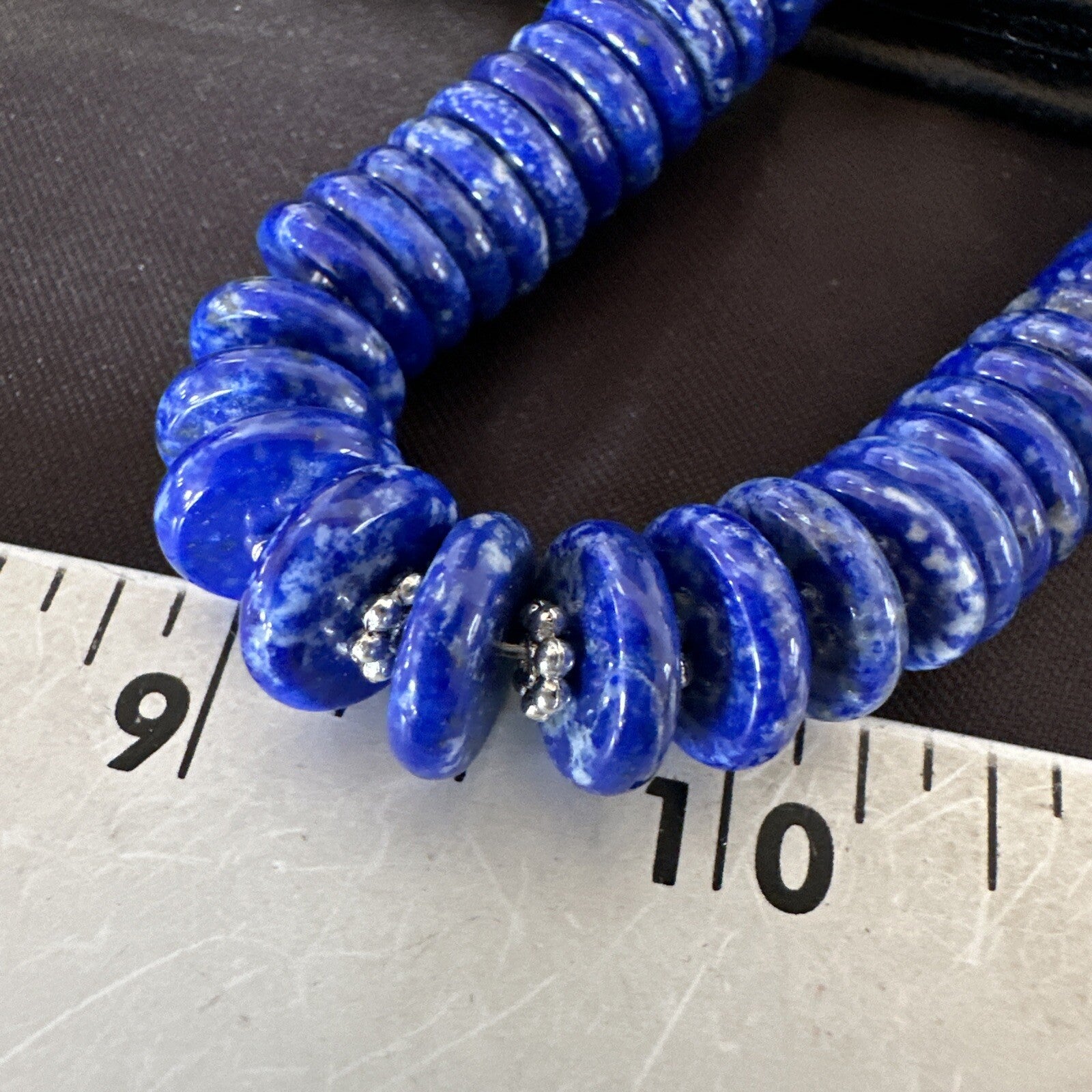 Mens Womens Blue Lapis Lazuli 6-12mm Navajo Sterling Silver 21" Necklace 17885