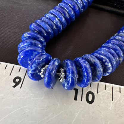Mens Womens Blue Lapis Lazuli 6-12mm Navajo Sterling Silver 21" Necklace 17885