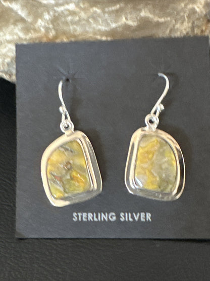 Womens Bumblebee Jasper Navajo Sterling Silver Earrings 15833