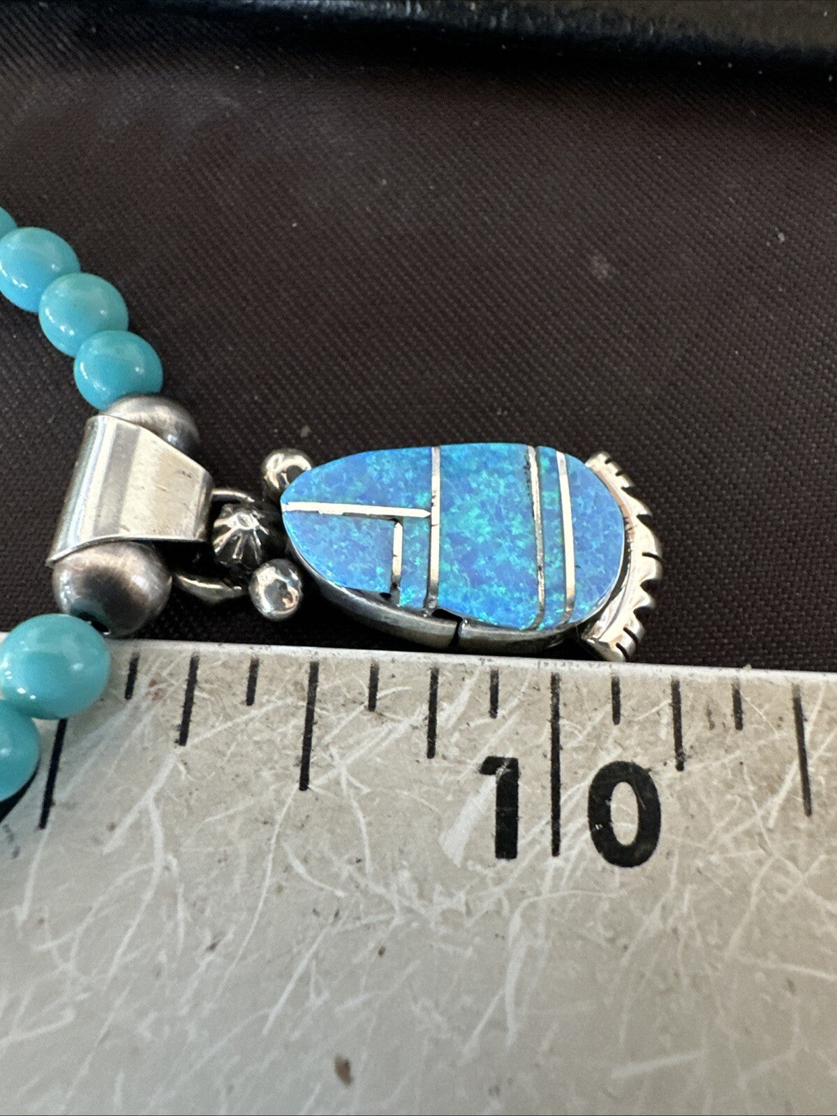 Blue Opal Pendant Turquoise Navajo Sterling Silver Necklace 23" 18734