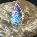 Blue Turquoise Spiny Oyster Navajo Ring Size 7 | Sterling Silver | Authentic Native American Handmade | 18231