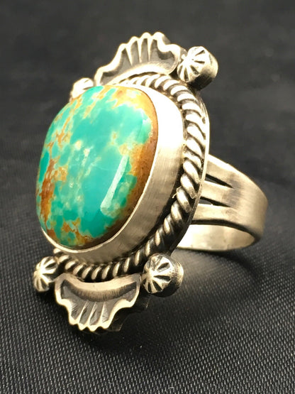 Royston Turquoise Navajo Sterling Silver Native American Ring Size 7 4184