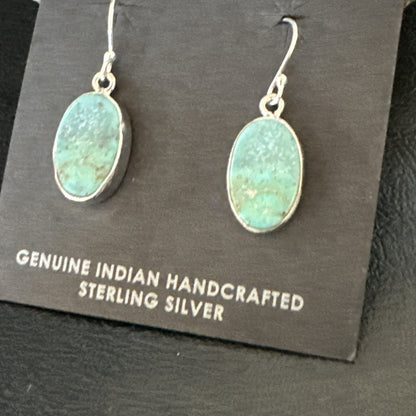 Gorgeous Blue Sterling Silver Denim Lapis Dangle Earrings 1” 15809