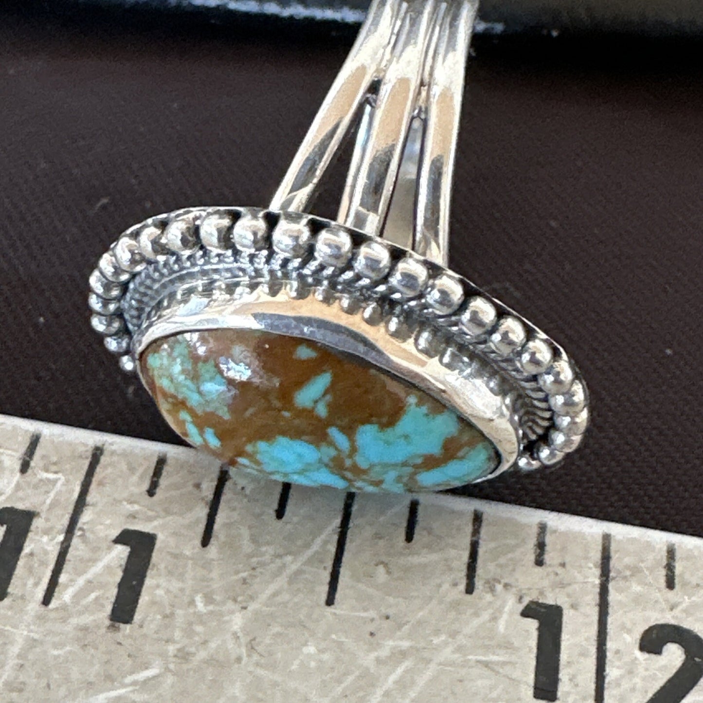 Blue Turquoise #8 Navajo Sterling Silver  Ring Size 8 18828