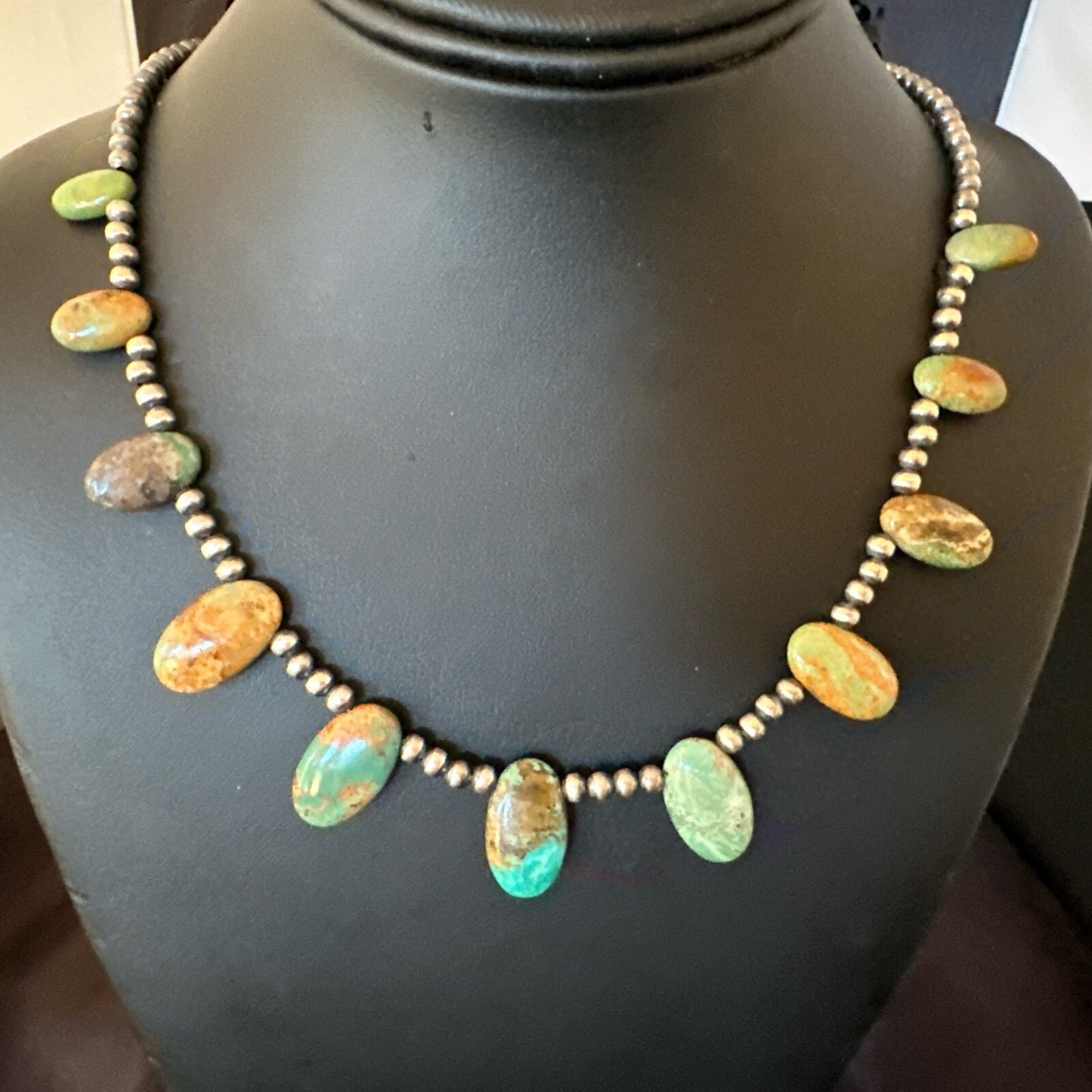 Sterling Silver Beads Royston Turquoise 20" Necklace 18855