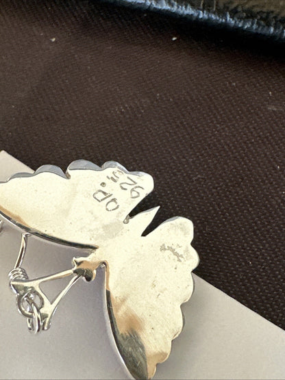 Butterfly Purple Stone Sugilite Opal Inlay Sterling Silver Dangle Earrings 18556