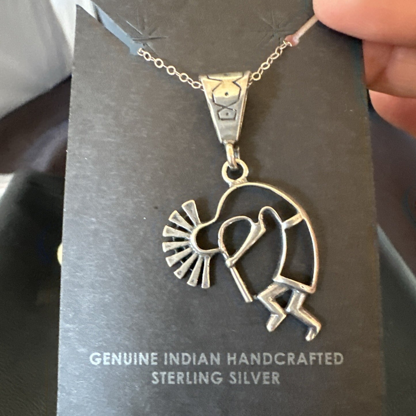 Native American Indian Kokopelli Navajo Sterling Silver Pendant 17966