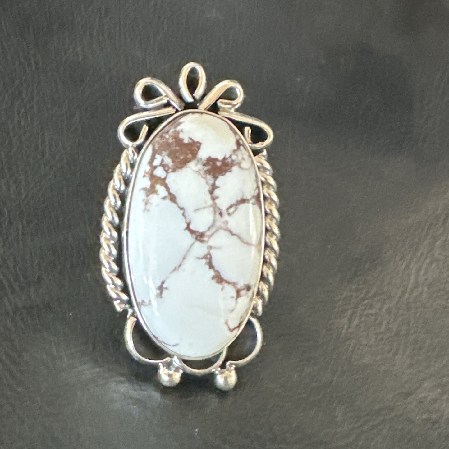 Men’s Womens Wild Horse Turquoise Navajo Sterling Silver Ring Size 8.5 18008