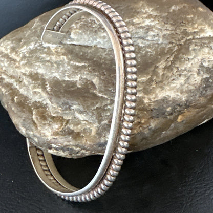 Native American Cuff Bracelet Old Pawn Navajo Sterling Silver 15072