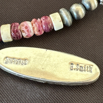 Purple Spiny Oyster Wild Horse Pendant Navajo Sterling Silver Necklace 17796