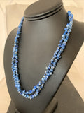 Blue Lapis Bead Liquid Heishi 2 Strands Tubes Necklace | Sterling Silver | Authentic Native American Handmade | 00851