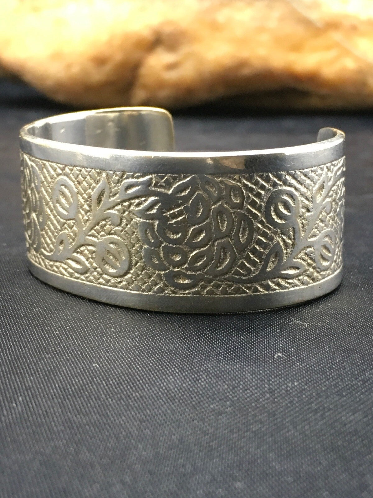 Navajo Sterling Silver Stamped Children's Cuff Bracelet 04051