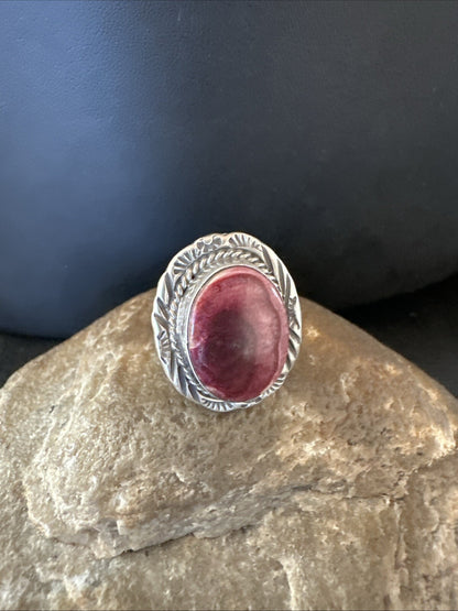 Womens Purple Spiny Oyster Navajo Sterling Silver Ring Size 8 18584