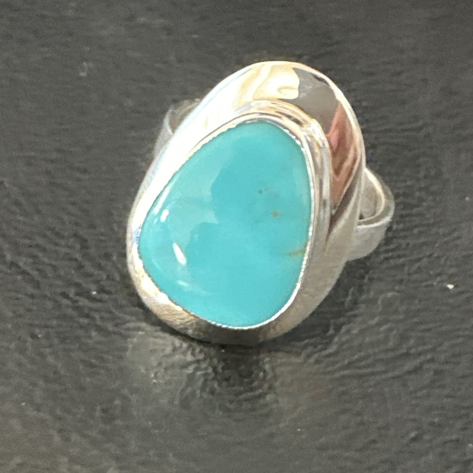 Blue Turquoise Spiny Oyster Southwestern Sterling Silver Ring Size 10 18531