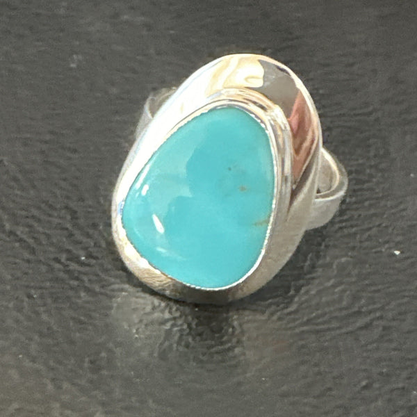 Blue Turquoise Spiny Oyster Southwestern Ring Size 10 | Sterling Silver | Authentic Native American Handmade | 18531