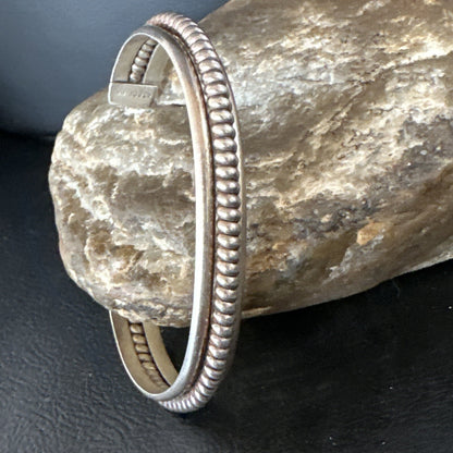 Native American Cuff Bracelet Old Pawn Navajo Sterling Silver 15072