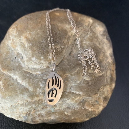 BearPaw Pendant Navajo Sterling Silver Chain Necklace 16" 13691