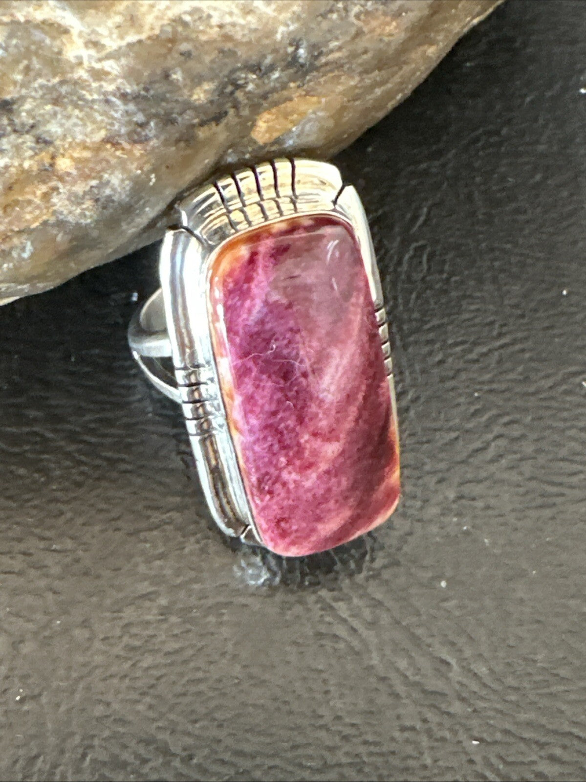 Womens Purple Spiny Oyster Navajo Sterling Silver Ring Size 6.5 18581