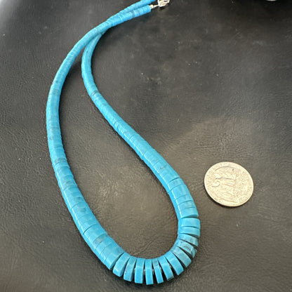 Santo Domingo Stabilized Blue Turquoise 20” Necklace 18469