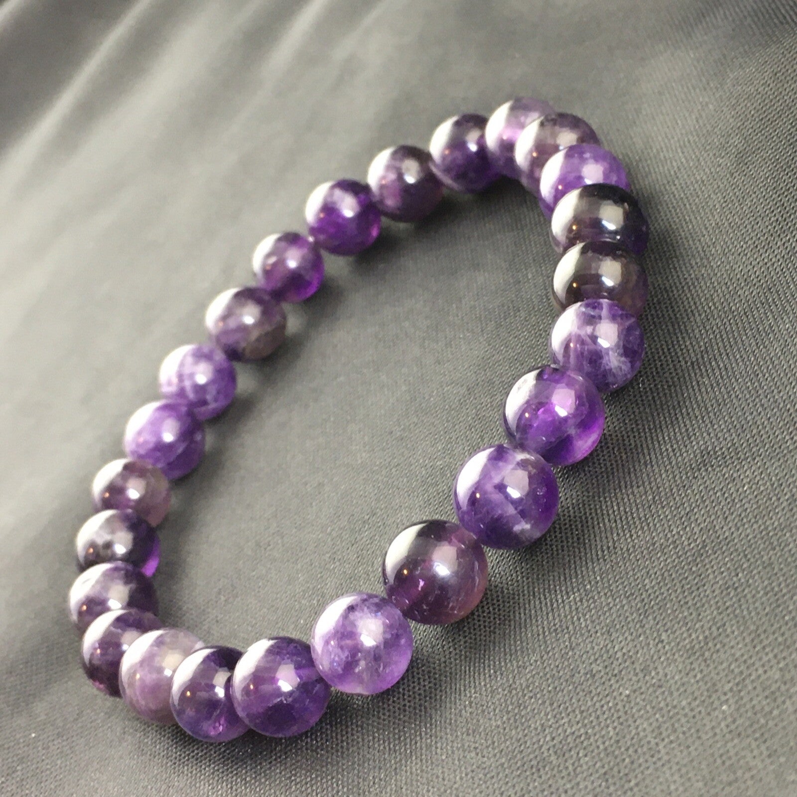 Purple Amethyst Navajo Stretch Elastic Bracelet 6.5" 02002