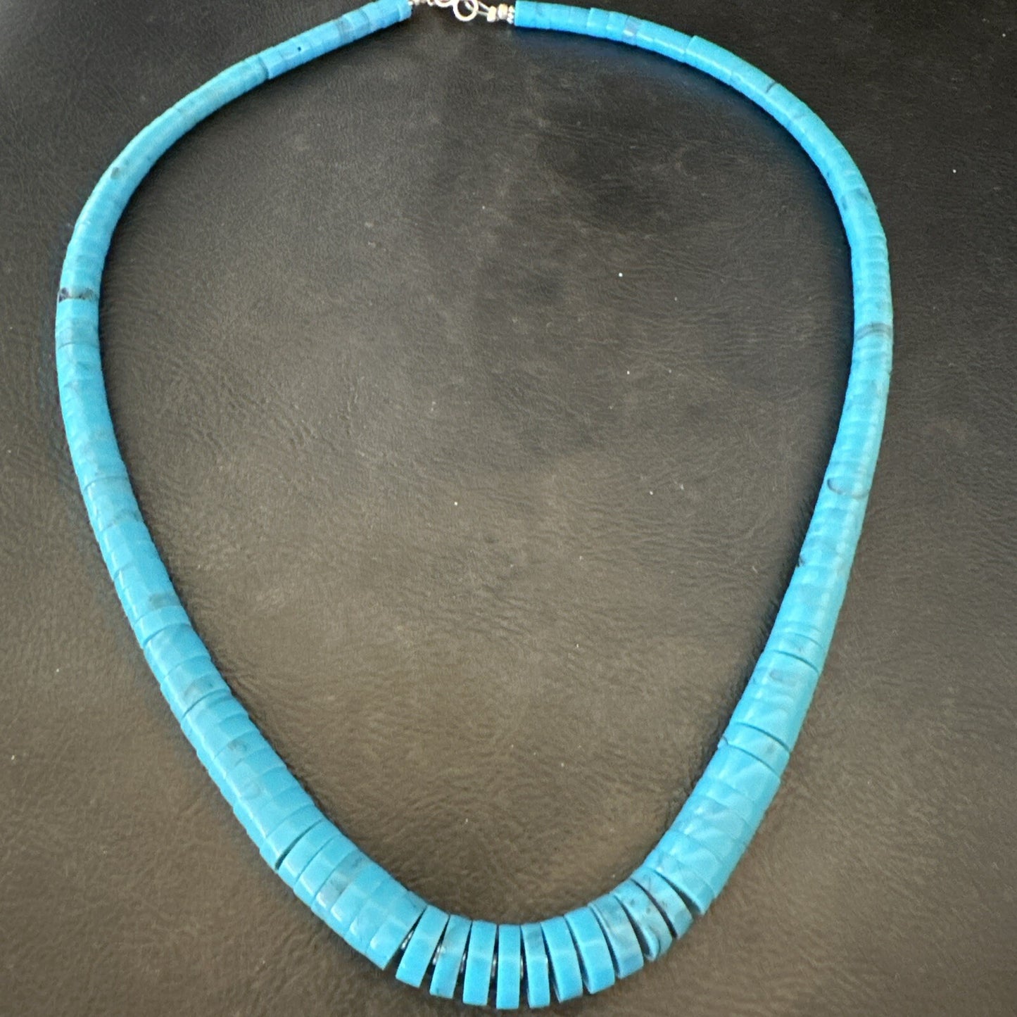 Santo Domingo Stabilized Blue Turquoise 20” Necklace 18469