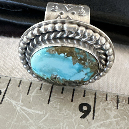 Navajo Sterling Silver Blue Royston Turquoise Ring Size 7 19631