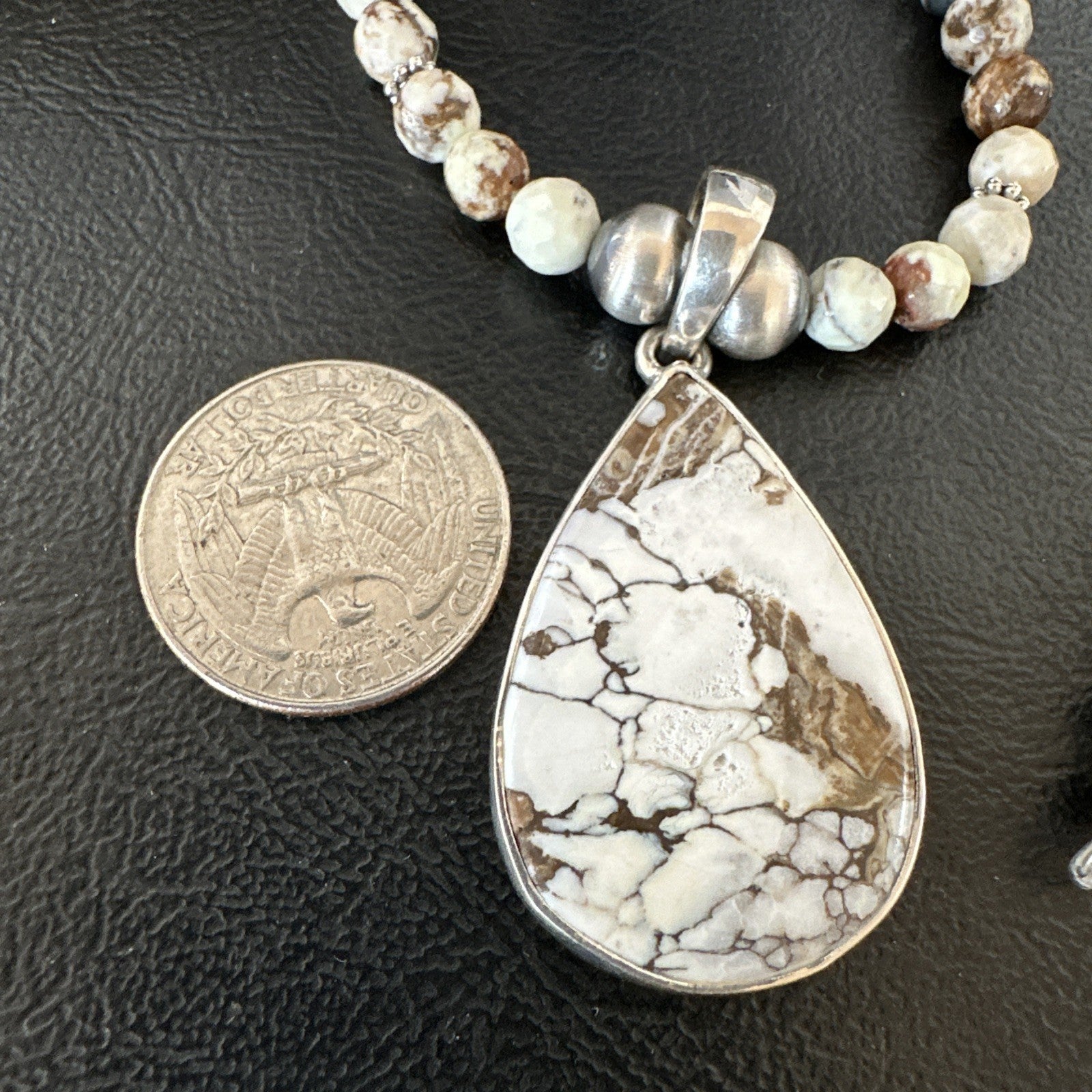 Mens Womens Wild Horse Turquoise Pendant Navajo Sterling Silver Necklace 19308