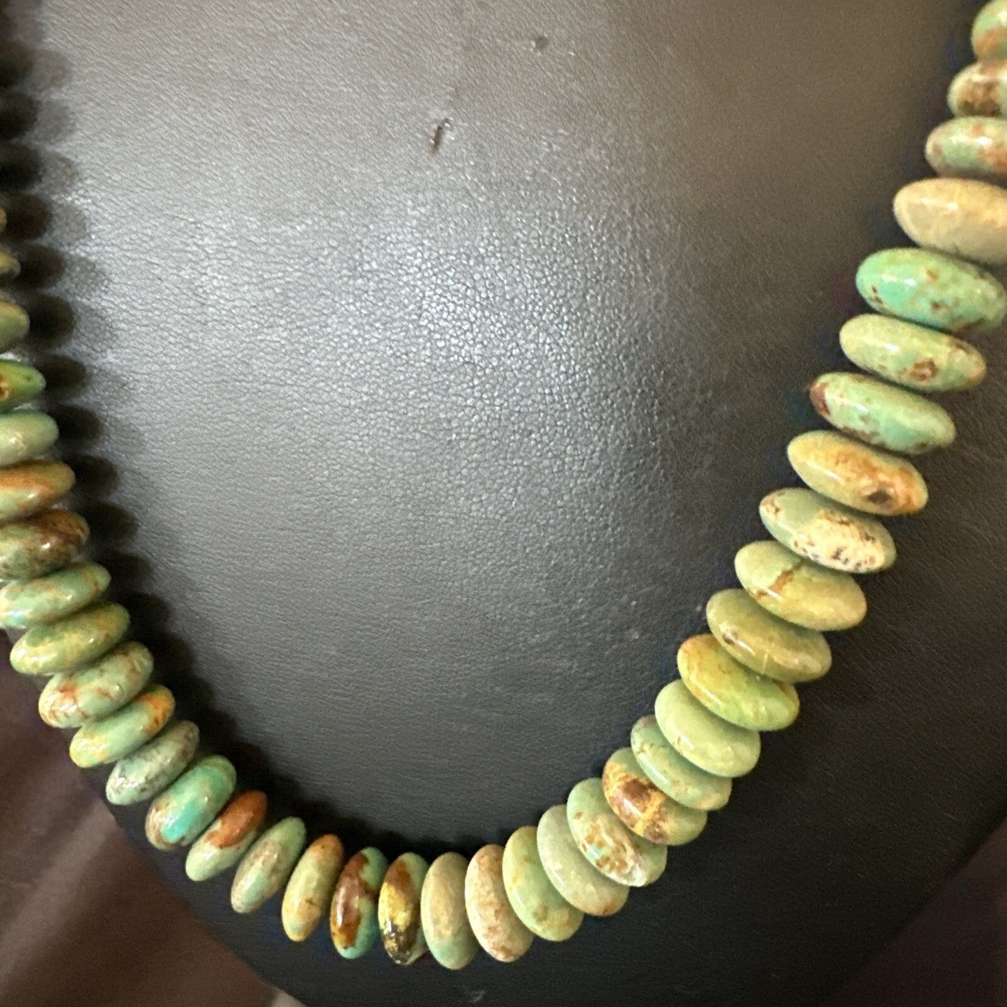 Green Turquoise Red Spiny Oyster Navajo Sterling Silver Necklace 21" 18360