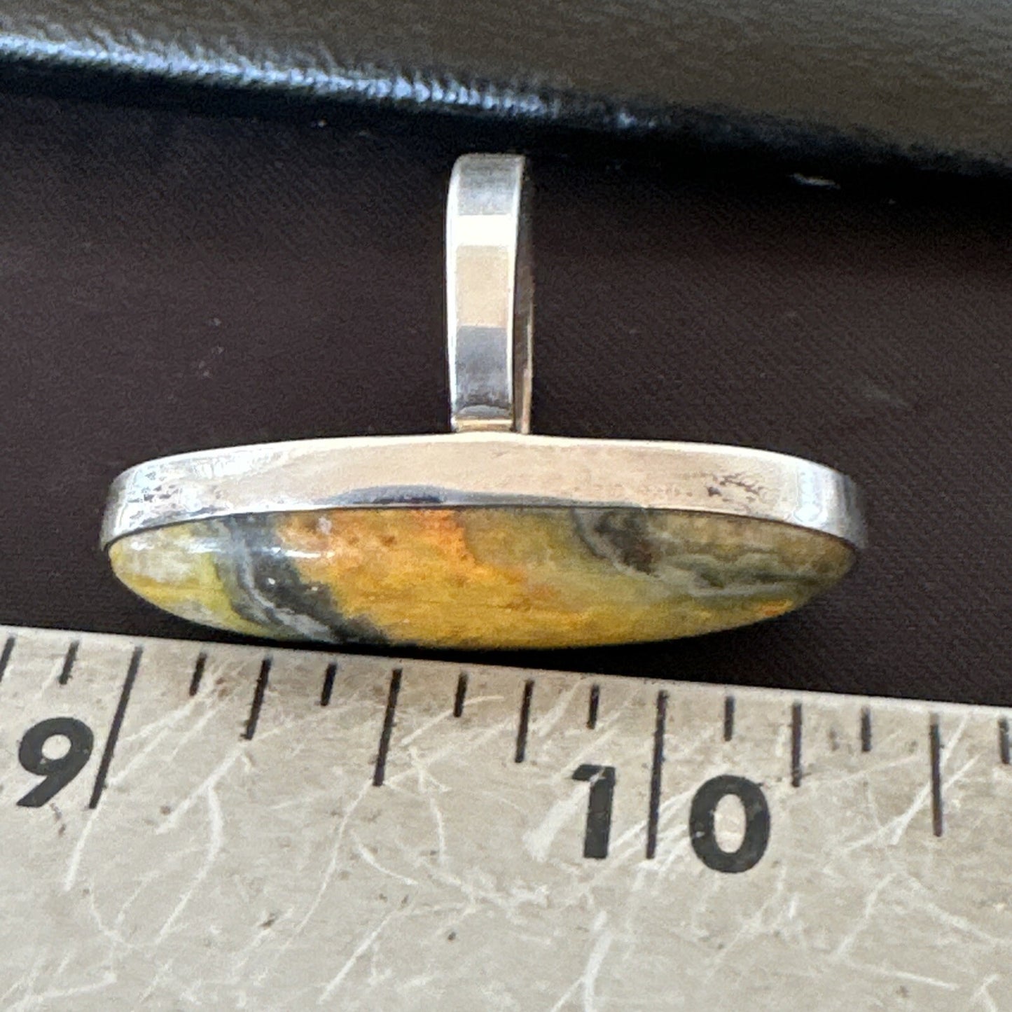 Yellow BumbleBee Jasper Navajo Sterling Silver Ring Size 7 18680