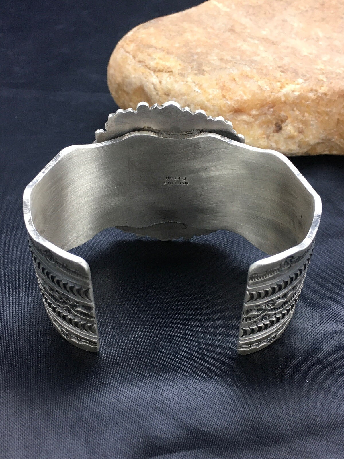Bisbee Turquoise Navajo Sterling Silver Cuff Bracelet 01023